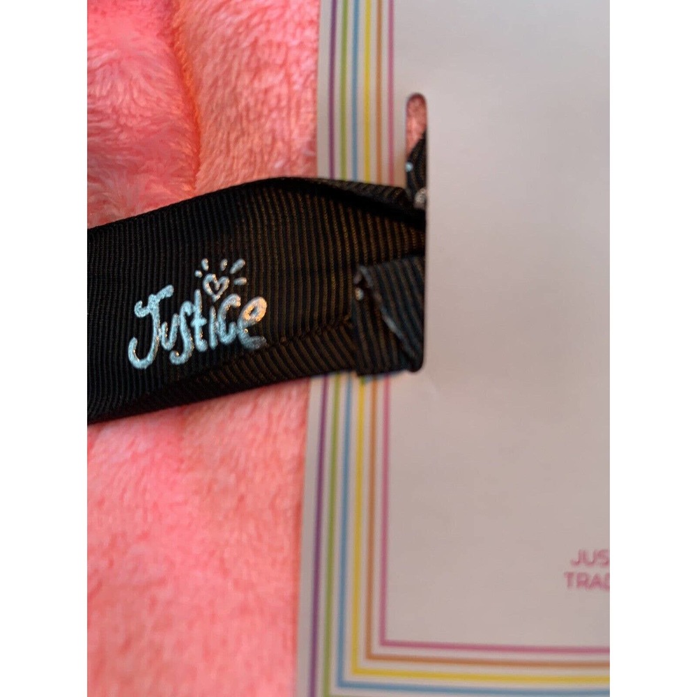 NEW JUSTICE Girls Pajama Set 2-Pc Small 7/8 Velvet Fleece PJs PINK Loungewear - Picture 3 of 12